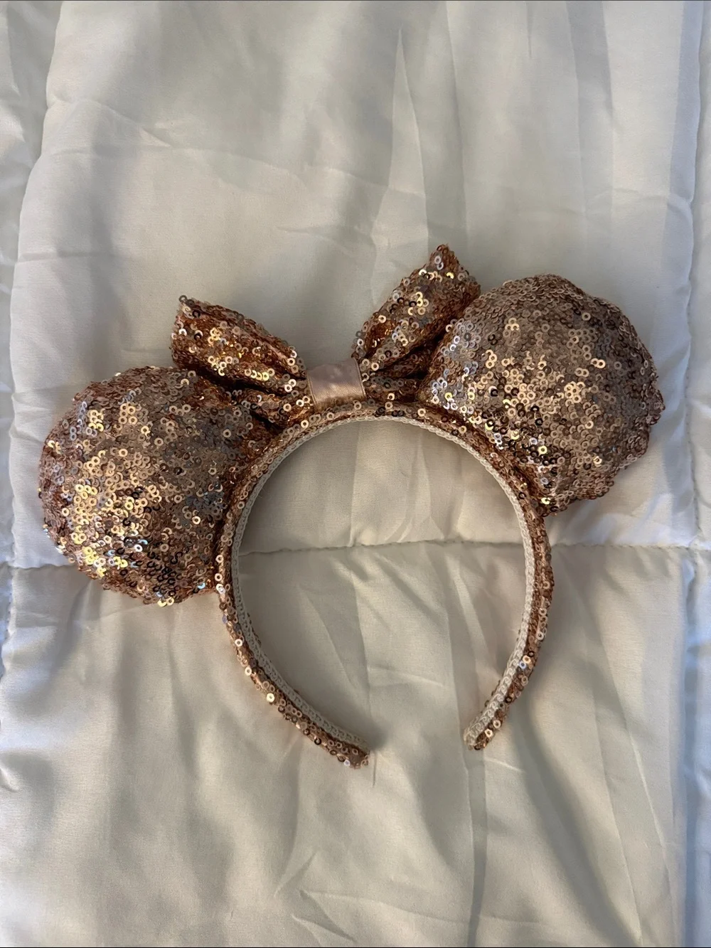 Rose Gold Sequin Minnie Ears Headband